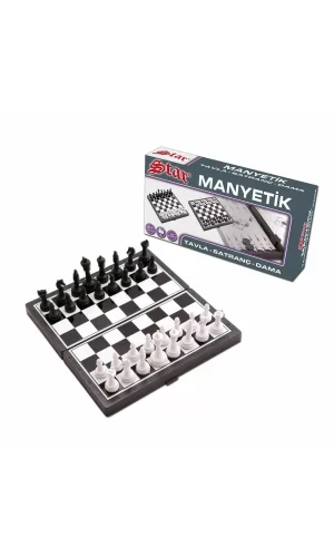 1050170 Manyetik Satranç-tavla 2si 1 Arada -starokey