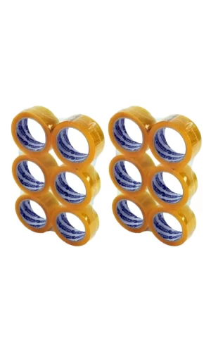 12 adet Şeffaf Koli Bandı Güçlü Yapışkan Yüzey 40mm 100 metre