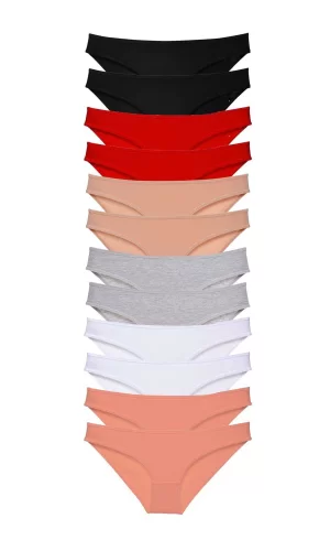 12 adet Süper Eko Set Likralı Kadın Slip Külot Set 1