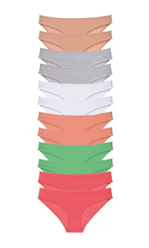 12 adet Süper Eko Set Likralı Kadın Slip Külot Set 6