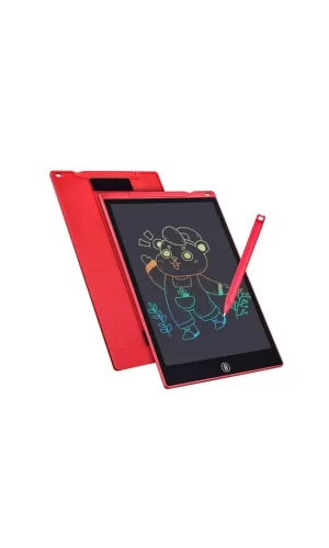 12 Inc Renkli Lcd Grafik Dijital Kalemli Çizim Tableti Yazı Tahta Not Yazma Eğitim Tableti Kırmızı