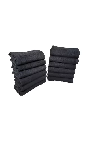 12li Paket Boya Tutmayan Mikrofiber El Yüz Spor Kuaför Havlusu 50X90 Cm