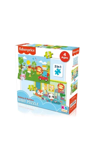 13406 Ks Fisher-price Baby Puzzle - Railway & Bedtime / 12+24 Parça Puzzle / +4 Yaş