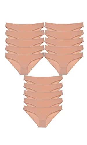 15 adet Süper Eko Set Likralı Kadın Slip Külot Ten