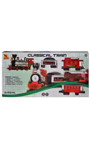 1555 Klasik Tren Seti Sesli Ve Işıklı 35 Parça