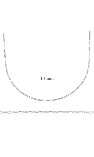 Luz&Pos 1.8 Mm Gümüş Figaro Zincir - 0.50 Mikron