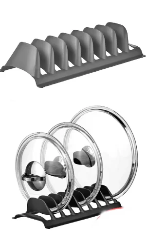 2 Adet 8 Bölmeli Tencere Kapak Rafı - Simple Tabaklık - Kapak Organizeri