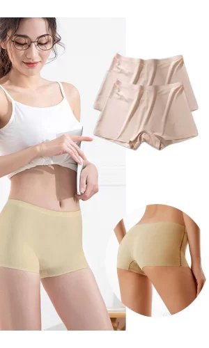 2 Adet Kadın Dikişsiz Görünmez İz Yapmaz Mini Şort Boxer Ten