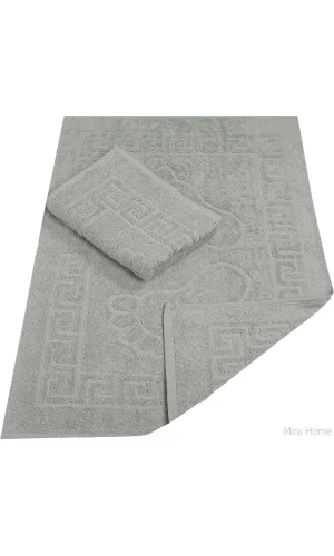 2 Li Banyo Ayak Havlusu &#37;100 Pamuk 50X70 Cm Menesch Gri