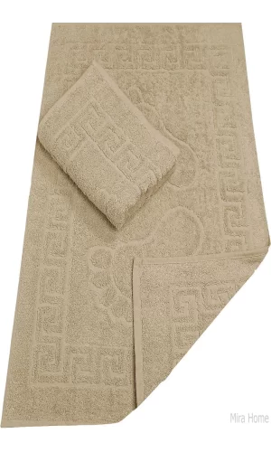 2 Li Banyo Ayak Havlusu &#37;100 Pamuk 50X70 Cm Menesch Kahve