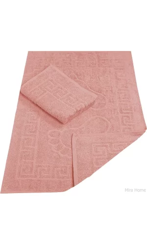 2 Li Banyo Ayak Havlusu &#37;100 Pamuk 50X70 Cm Menesch Somon