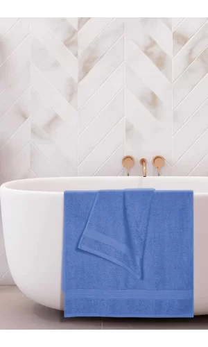 2 li Banyo Havlu Takımı &#37;100 Pamuklu Dry Mavi