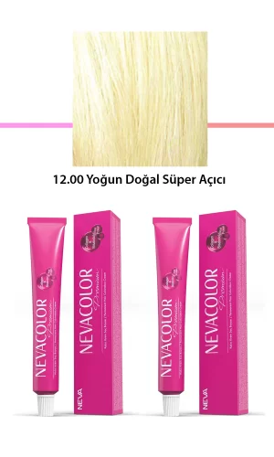 2 li Set Premium 12.00 Yoğun Doğal Süper Açıcı - Kalıcı Krem Saç Boyası 2 X 50 g Tüp