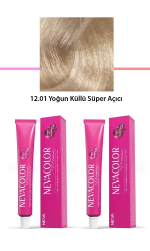 2 li Set Premium 12.01 Yoğun Küllü Süper Açıcı - Kalıcı Krem Saç Boyası 2 X 50 g Tüp