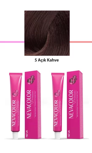2 li Set Premium 5 Açık Kahve - Kalıcı Krem Saç Boyası 2 X 50 g Tüp