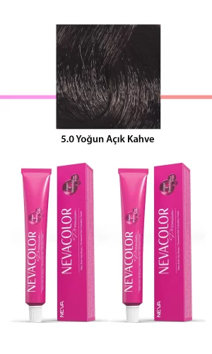 2 li Set Premium 5.0 Yoğun Açık Kahve - Kalıcı Krem Saç Boyası 2 X 50 g Tüp