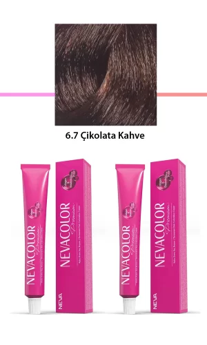 2 li Set Premium 6.7 Çikolata Kahve - Kalıcı Krem Saç Boyası 2 X 50 g Tüp