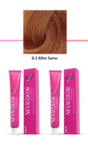 2 li Set Premium 8.3 Altın Sarısı - Kalıcı Krem Saç Boyası 2 X 50 g Tüp
