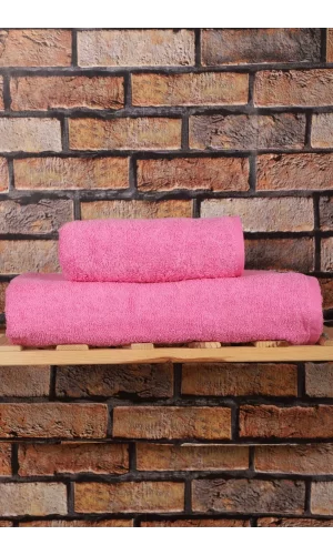 2 Parça &#37;100 Pamuklu Soft Lüx Banyo Havlu Seti Pembe