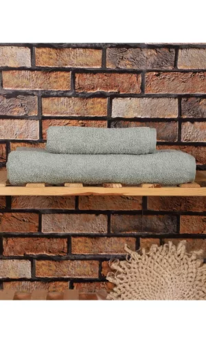 2 Parça &#37;100 Pamuklu Soft Lüx Banyo Havlu Seti Yeşil