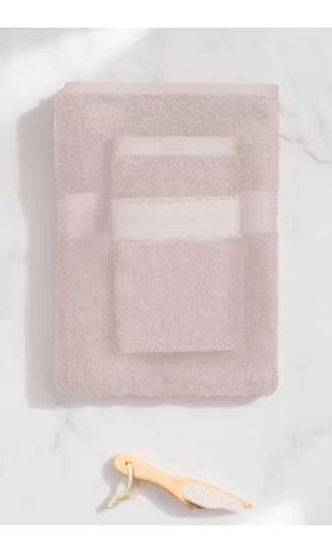 2 Parça Battal Lüks Premium Banyo Spa Havlu Takımı 90x170 Cm Pudra