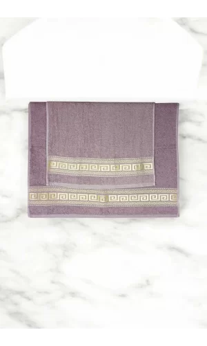 2 Parça Elysium Premium Banyo Havlu Seti  &#37;100 Pamuk 70x140 Cm Mor
