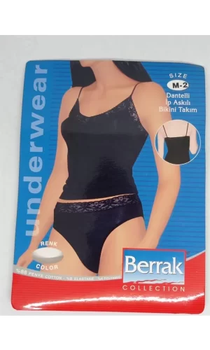 2044 Dantelli İp Askılı Bikini Tk