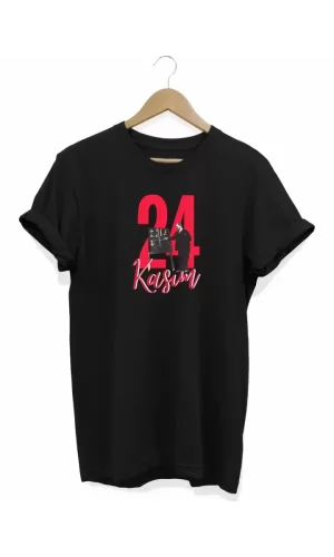 24 Kasım Öğretmenler Günü Baskılı Unisex T-shirt - Siyah