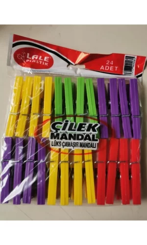 24 Plastik Çilek Mandal Royaleks-L003