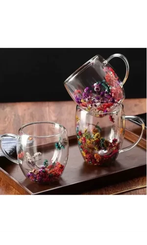 250 Ml Büyük Cidarlı Çiçekli Bardak 1 Adet Royaleks-1385
