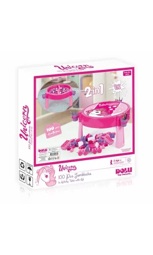 2572 Unıcorn 100 Pcs Bloklu Aktıvıte Masası Montaj