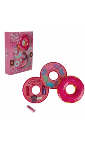 2596 Donut Şekilli 2 Katlı Makyaj Güzellik Seti -sunman