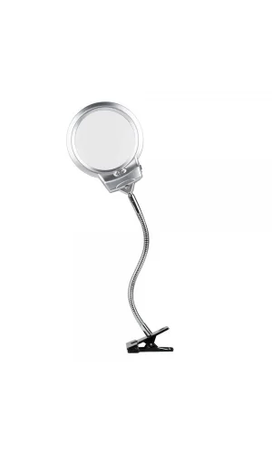 2.5x130 Mm 5x24 Mm Led Aydınlatmalı Büyüteç,masa Üstü Metal Hortum Mandallımg15124c