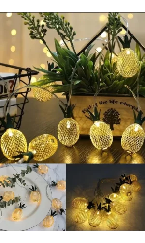 2m 10 Led 2 Kademeli Ananas Led Işık Pilli