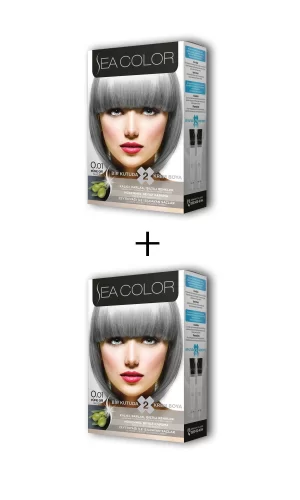 2X2 Tüp Krem Saç Boyası Seti Füme Gri No:0.01
