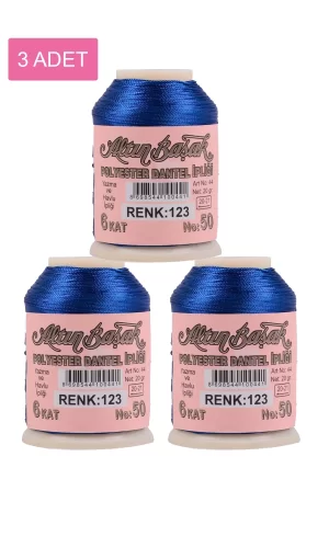 3 Adet Altınbaşak Oya ve Dantel İpi 20 gr - Royaleks - No: 123