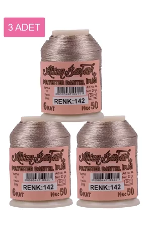 3 Adet Altınbaşak Oya ve Dantel İpi 20 gr - Royaleks - No: 142