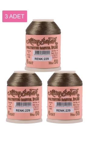 3 Adet Altınbaşak Oya ve Dantel İpi 20 gr - Royaleks - No: 229