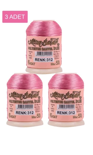 3 Adet Altınbaşak Oya ve Dantel İpi 20 gr - Royaleks - No: 312