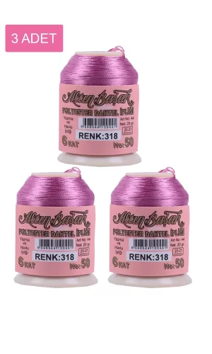 3 Adet Altınbaşak Oya ve Dantel İpi 20 gr - Royaleks - No: 318