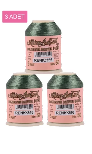 3 Adet Altınbaşak Oya ve Dantel İpi 20 gr - Royaleks - No: 356