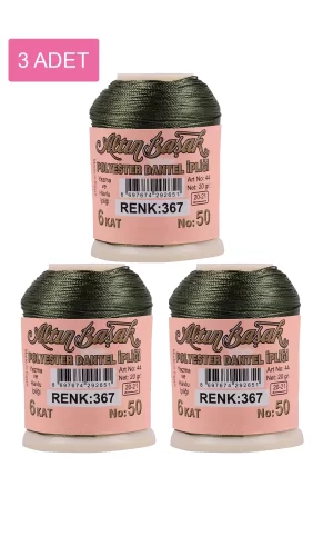 3 Adet Altınbaşak Oya ve Dantel İpi 20 gr - Royaleks - No: 367