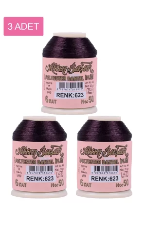 3 Adet Altınbaşak Oya ve Dantel İpi 20 gr - Royaleks - No: 623