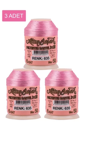 3 Adet Altınbaşak Oya ve Dantel İpi 20 gr - Royaleks - No: 635