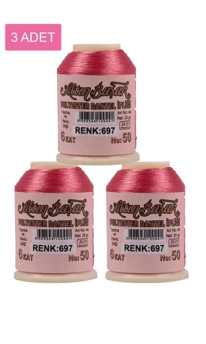 3 Adet Altınbaşak Oya ve Dantel İpi 20 gr - Royaleks - No: 697