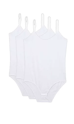 3 Adet İp Askılı Kadın Çıtçıtlı Body Beyaz