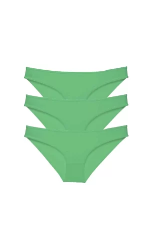 3 adet Süper Eko Set Likralı Kadın Slip Külot Yeşil