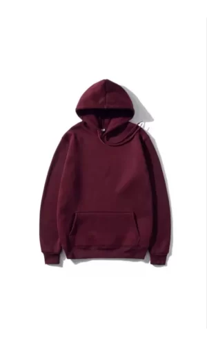 Luz&Pos 3 İplik Pamuklu Unisex Kapşonlu Sweetshirt - Bordo