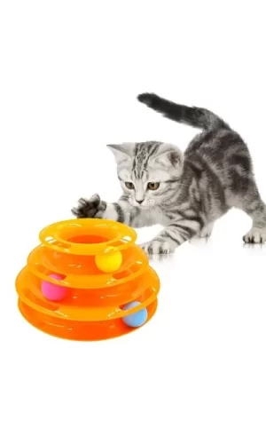 3 Katlı Kedi Oyuncağı Kedi Başlıklı Eğlenceli Oyuncak