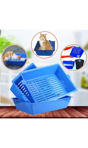 3 Katlı Kedi Tuvaleti Elekli Kedi Tuvaleti